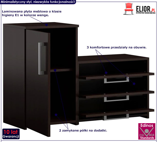 Szafka na buty z drzwiczkami wenge Debbie