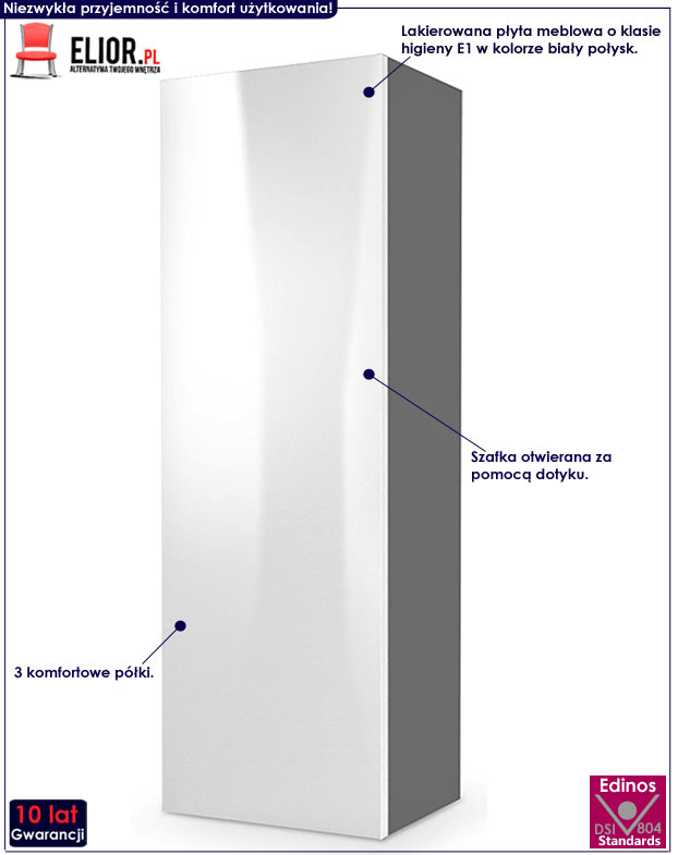 Lakierowana szafka wisząca biała, szara Vomes 8X
