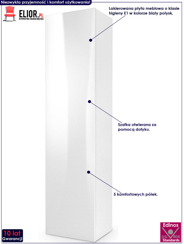 Biała szafka wisząca z półkami Vitoria 9X