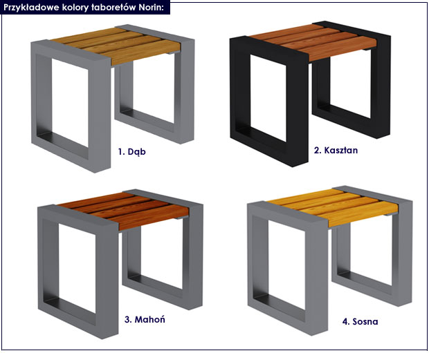 kolory taboretów ogrodowych norin