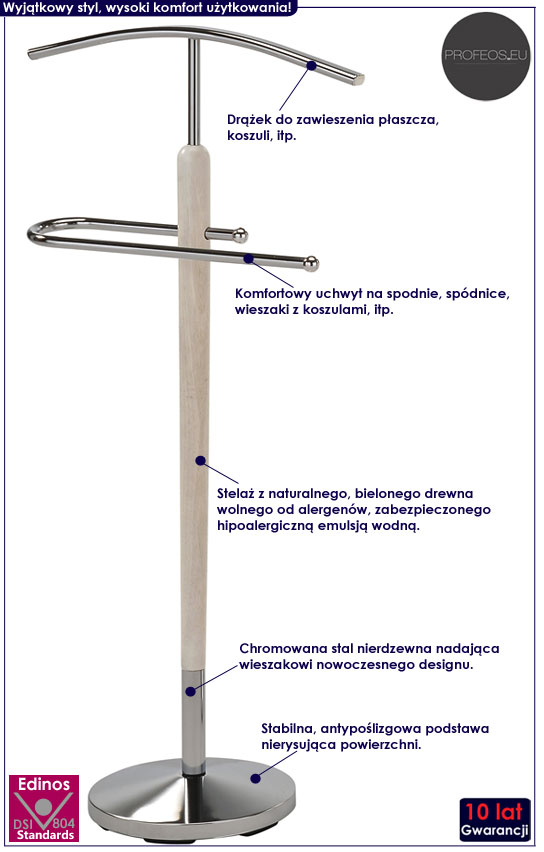 Wieszak stojący w industrialnym stylu Sanati 5X