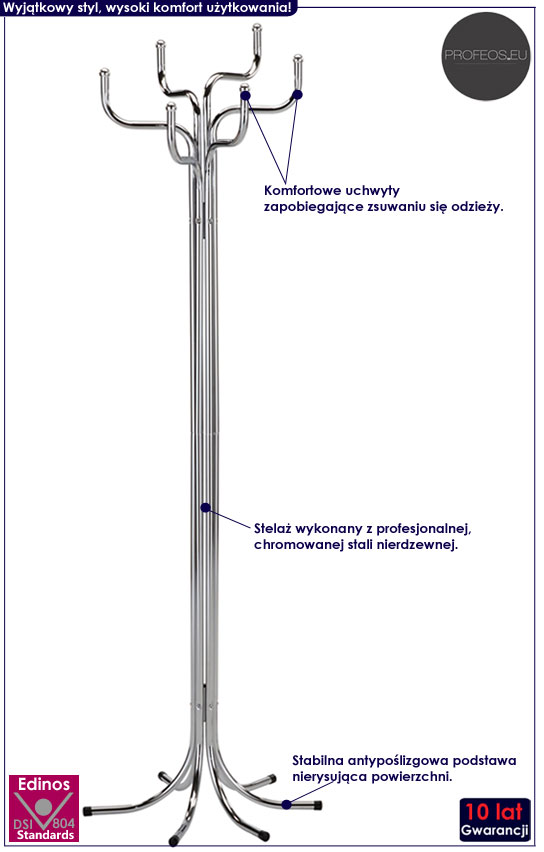 Podłogowy wieszak na ubrania Inderio 4X