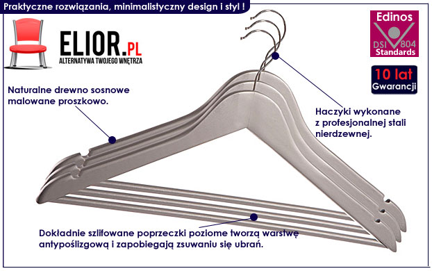 wieszaki drewniane białe Wixi X6