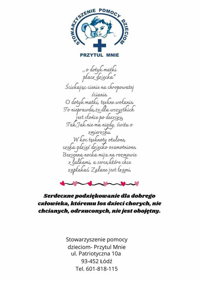 podziekowania od stowarzyszenia