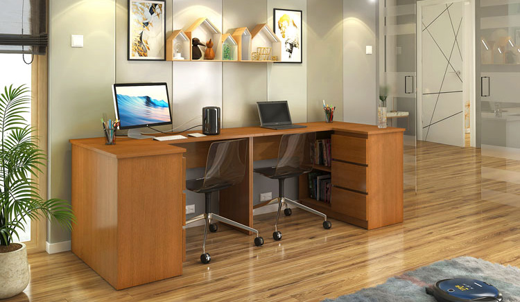 Podwójne biurko drewniane 