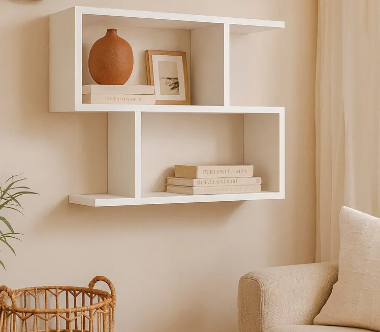 Biała półka ścienna