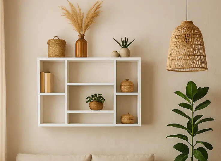 biała półka ścienna