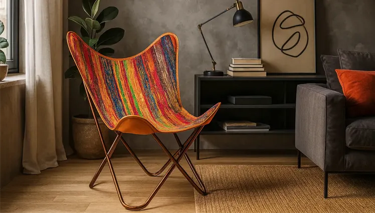 Fotel butterfly w stylu industrialnym 