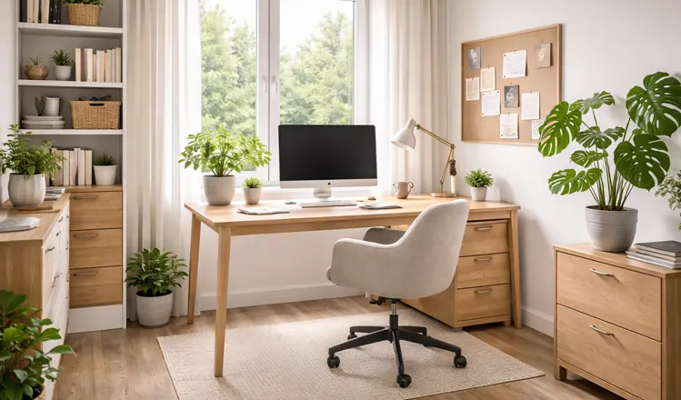 Ustawienie biurka względem okna w domowym home office 