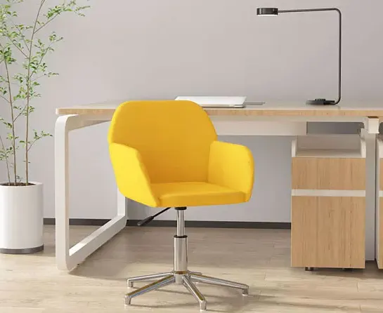 Fotel obrotowy w kolorze żółtym 