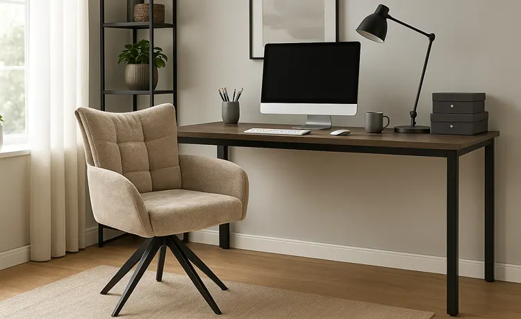 Beżowy fotel w gabinecie