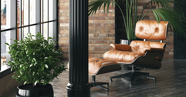 Skórzany fotel w kolorze brązowym