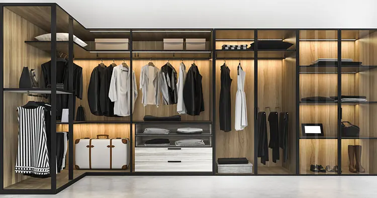 Nowoczesna otwarta garderoba  