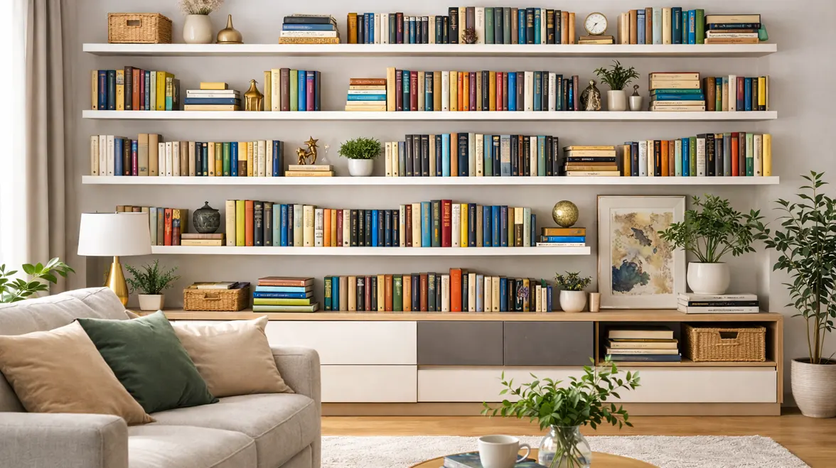 Nowoczesne półki na ksiażki w stylu skandynawskim 