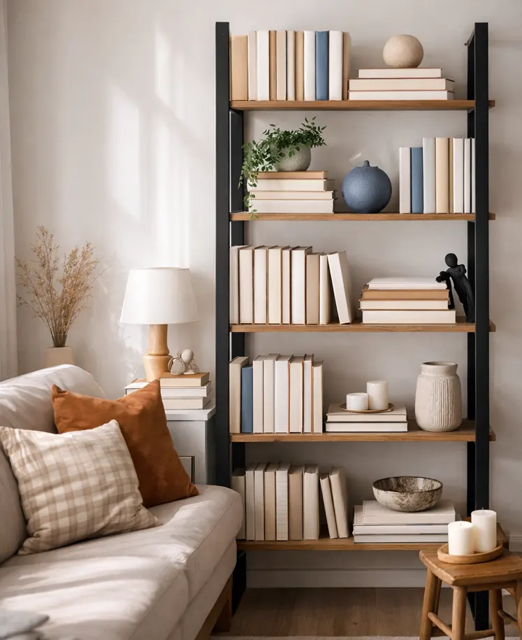 Nowoczesny regał z ksiązkami 