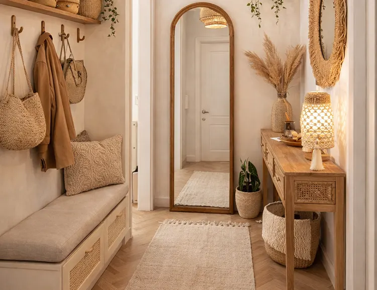 Niewielki przedpokój w stylu boho