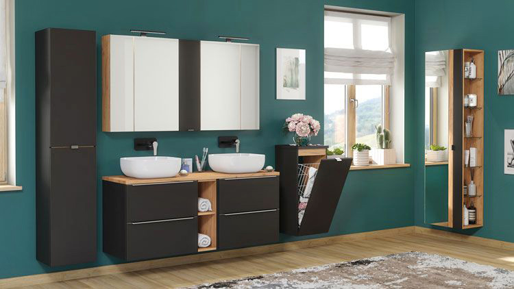 Podwójne, podwieszane komody łazienkowe 