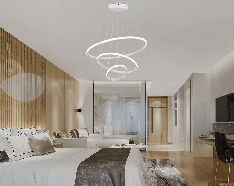 Nowoczesna lampa w sypialni