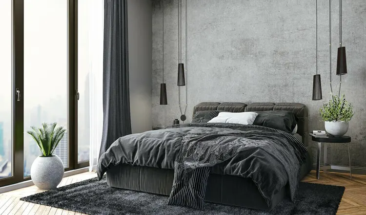 Lampy w stylu loftowym w sypialni 