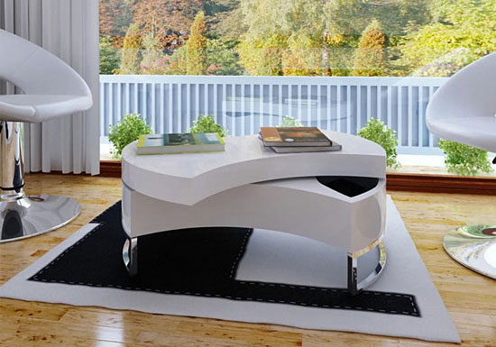 rozkładany ławostól w salonie 