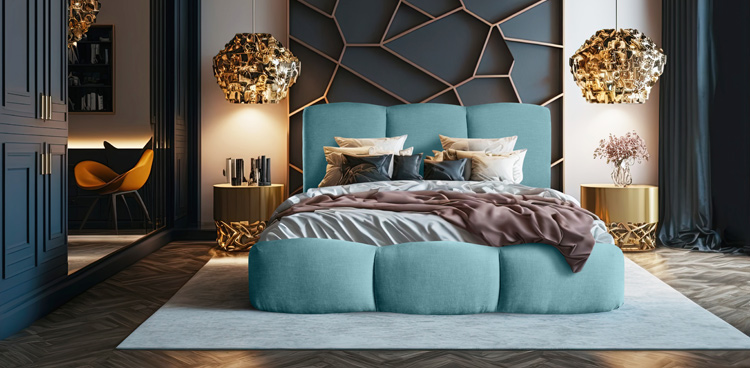 Sypialnia w stylu glamour