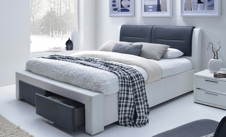 Łóżko tapicerowane w stylu skandynawskim 