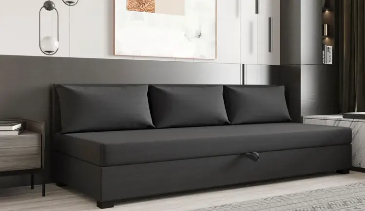 Rozkładane łóżko w kolorze czarnym 