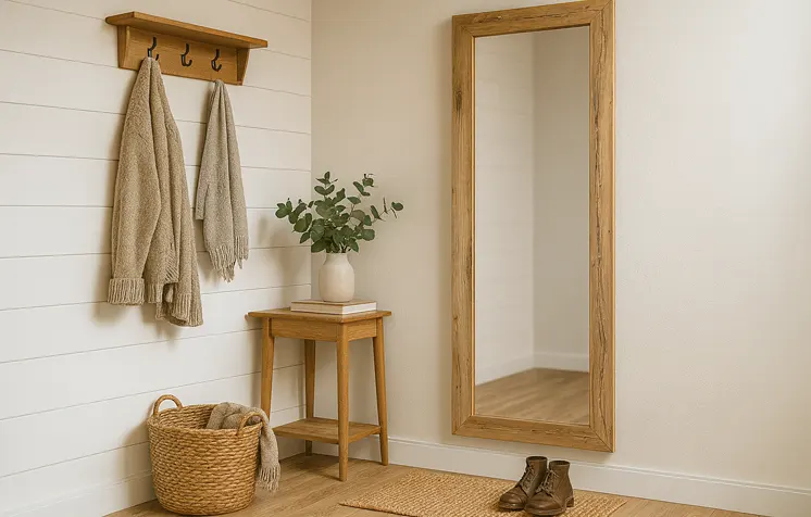 Prostokątne lustro w przedpokoju 