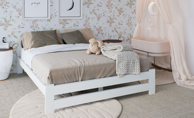 Łóżko z materacem w stylu skandynawskim 