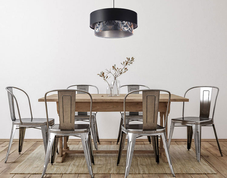 Lampa z motywem marmuru w sypialni