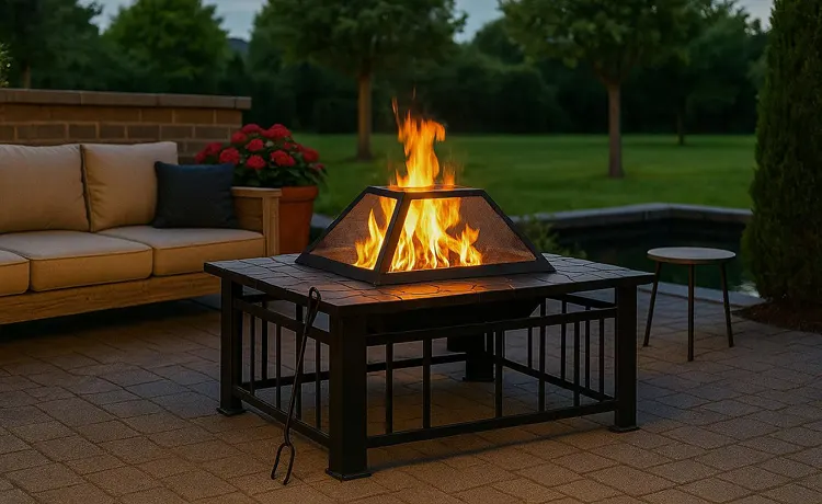 Metalowe palenisko w ogrodzie 