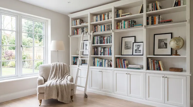 Elegancka biblioteczka w stylu angielskim 