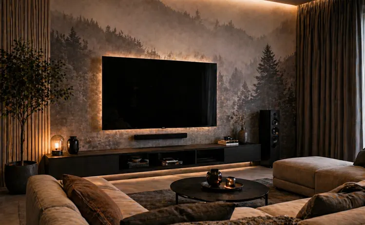 Aranżacja ściany z fototapetą