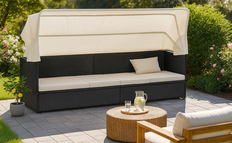 Sofa ogrodowa z daszkiem 