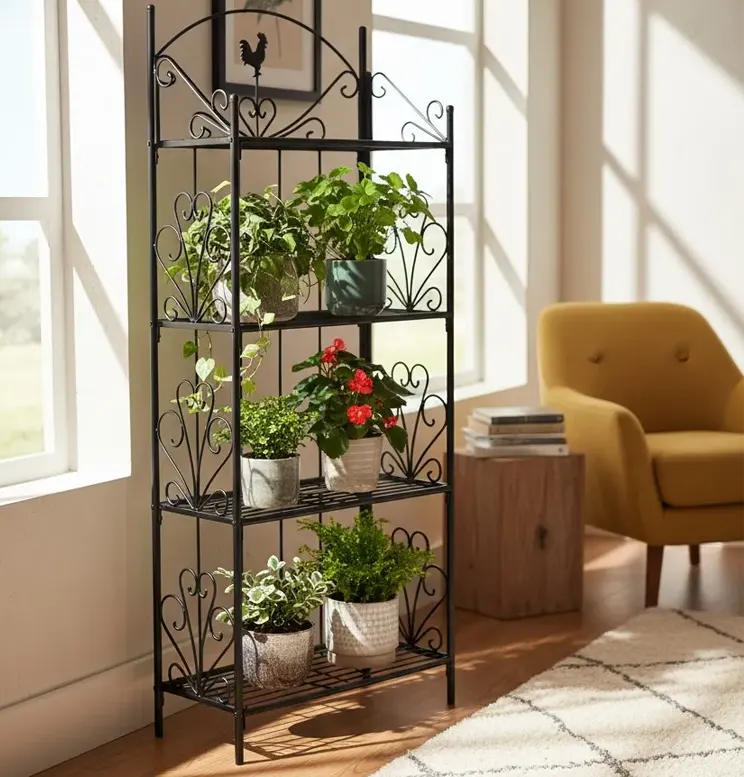 Metalowa pólka na kwiaty