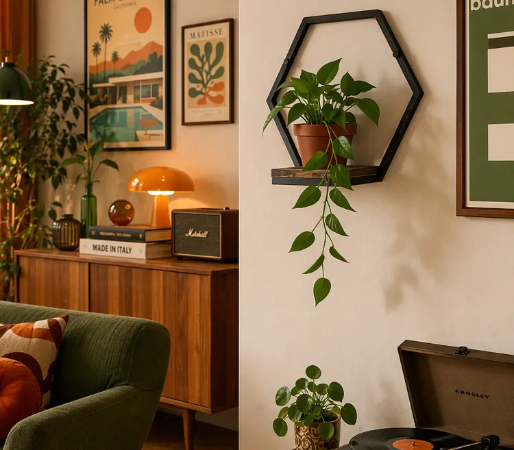 Loftowy stojak na kwiaty wiszący