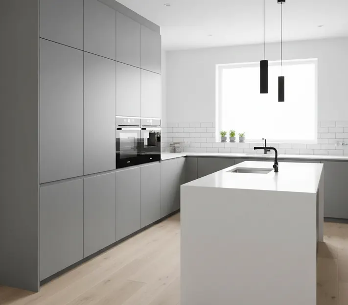 szare meble w kuchni 