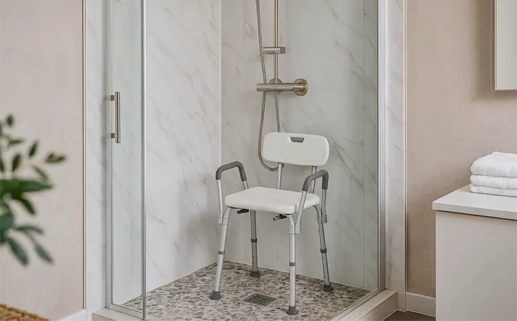 Stołek pod prysznic w kolorze białym 