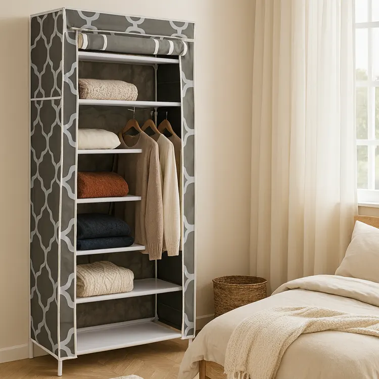 Szafa tekstylna z półkami