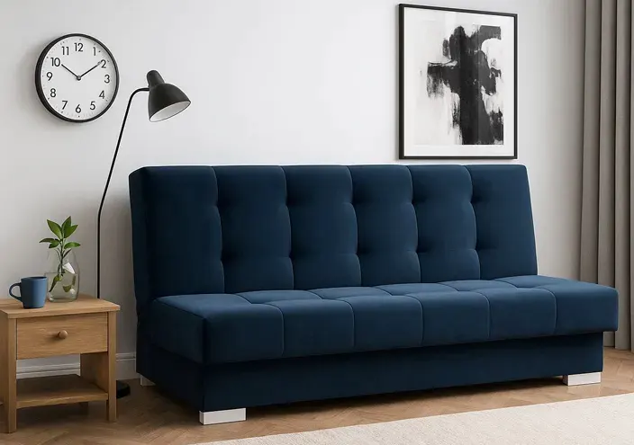 Pikowana wersalka w kolorze granatowym