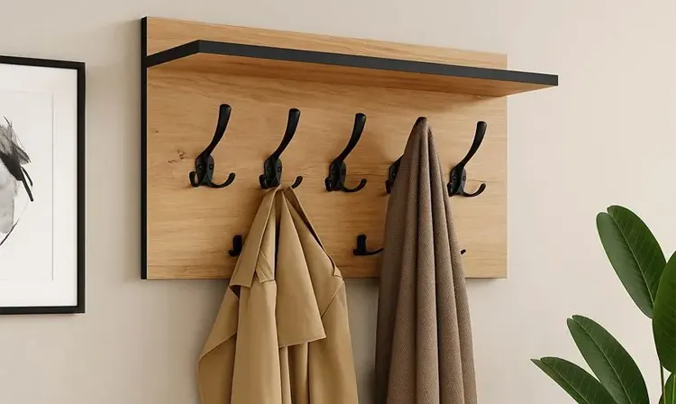 Wieszak ścienny z haczykami