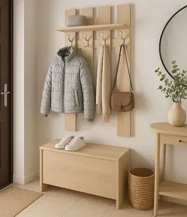 Nowoczesny wieszak ścienny w kolorze dąb atrisan