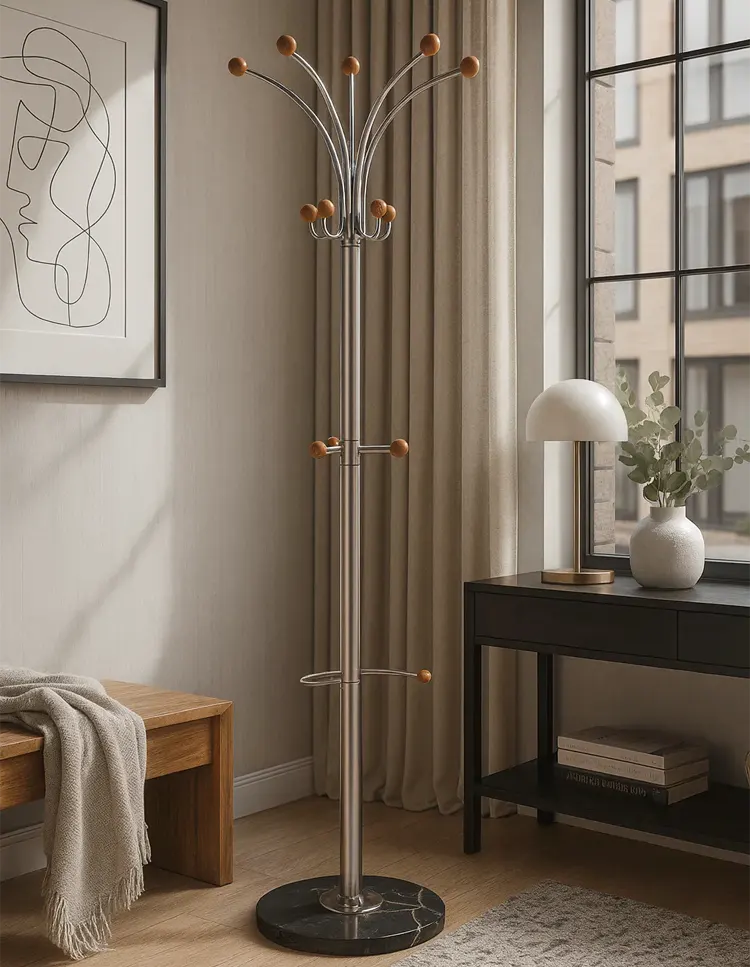 Metalowy wieszak podłogowy 